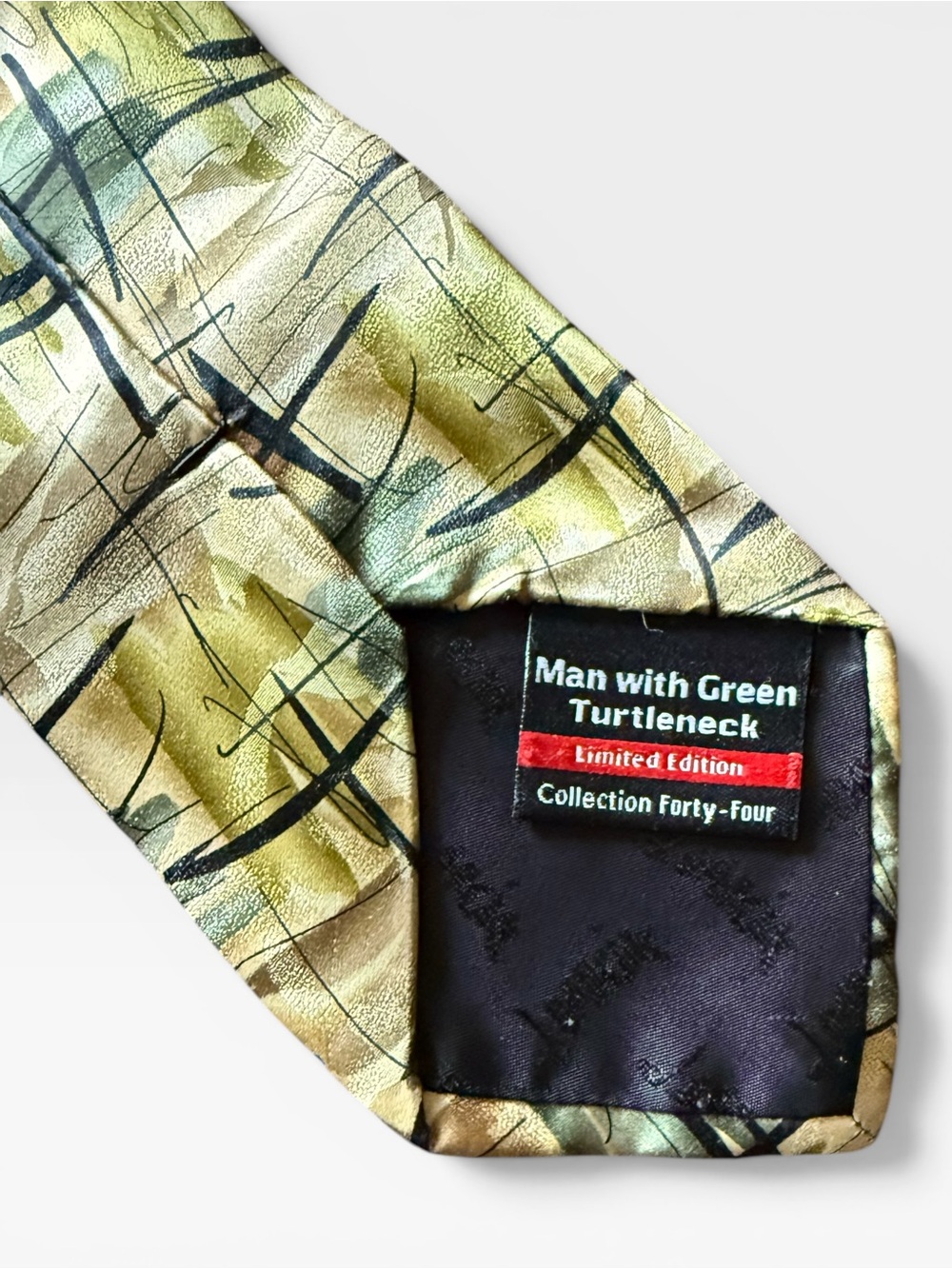 Limited Edition J. Garcia 100% Silk Necktie Titled "Man With Green Turtleneck" - Picture 5 of 5